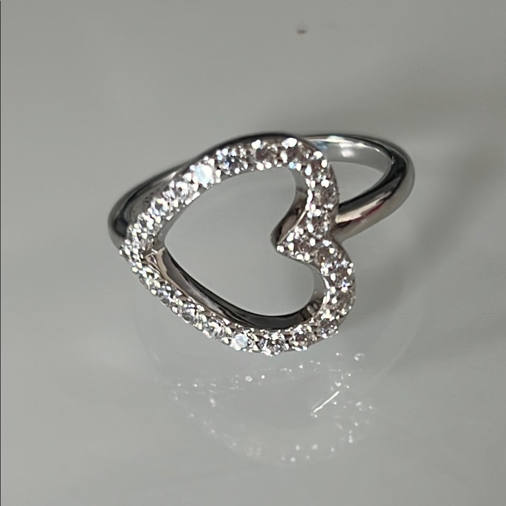 Or Paz Silver and CZ Heart Ring